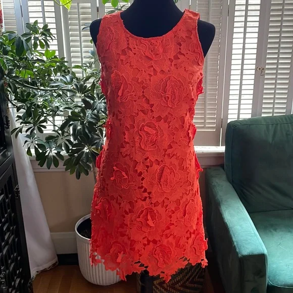Allison Joy orange crochet dress - Picture 1 of 4